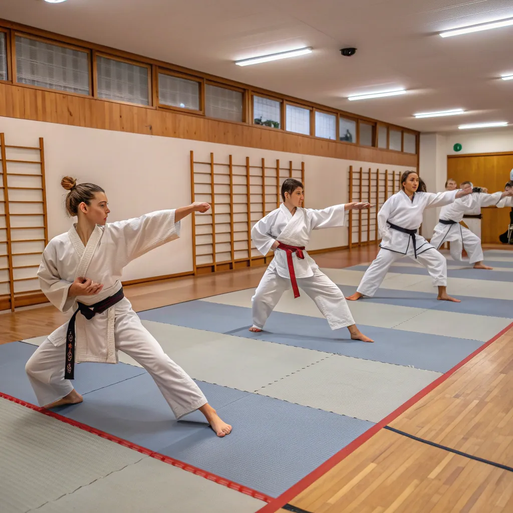 Karate class in session
